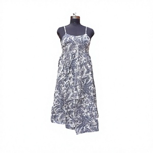 Most Selling Modern Elegant 100% Pure Cotton Midi Sleeveless Dress Button Front Logo Women Beach Party <b>Evening</b> Outfits Washable - Product Image 1