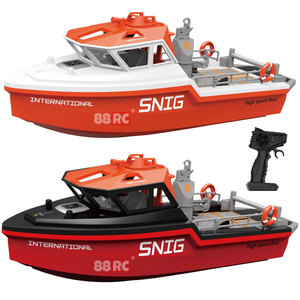 Barco De Control Remoto Para Adultos - Modelo Remolcador/Rescate 1/32 - Velocidad 8 Km/h - Impermeable - Batería De Litio Recargable USB - Distancia 50 M