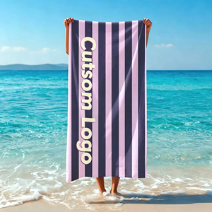 Anti-Pilling 100% <b>Microfiber</b> Custom Logo Printed Quick Dry Lightweight <b>Towel</b> for Swimming Pool <b>Beach</b> Parties - Product Image 1