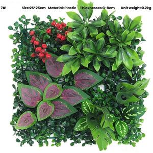 YOPIN-5062 usine vente 25*25cm plante artificielle feuille verte mur <span class=keywords><strong>faux</strong></span> mur d'herbe pour la décoration intérieure - Product Image 5