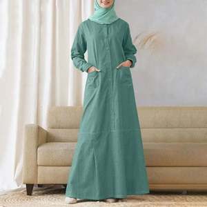 Caftán Musulmán para Mujer, Estilo Marroquí, Túnica Larga, Abaya, Dubai, Turquía, Vestido Hijab, Vestido de Mujer, Talla Grande - Product Image 1