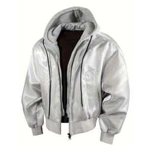 Nouvelle veste pour homme avec fermeture éclair double, chaude et tendance pour l'automne et l'hiver, adaptée aux styles décontractés et cool - Product Image 3