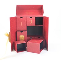 Boîte de calendrier de l'avent boîte-cadeau de chocolat personnalisée pour bonbons au chocolat ensemble cadeau doux emballage de compte à rebours boîte d'affichage en carton