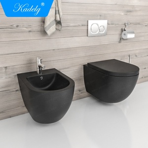 Bathroom Rimless Ceramic Matt <strong>Black</strong> <strong>Toilet</strong> Set Automatic Smart <strong>Toilet</strong> - Product Image 1