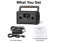 Station d'alimentation portable 500W 520Wh 220V avec prise EU, batterie lithium-ion, générateur solaire, alimentation de secours pour le camping et la maison