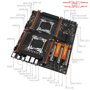 Factory Price X99 MD8-3 Dual CPU Motherboard Kit LGA2011 3 DDR3 8 Slots 128GB <b>RAM</b> C612 Chipset Server X99 MD8-3 Dual CPU Motherb - Product Image 3