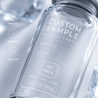 Étiquettes transparentes personnalisées pour flacons de peptides, autocollants imperméables pour petits échantillons, impression QR et OEM pour emballage de lots