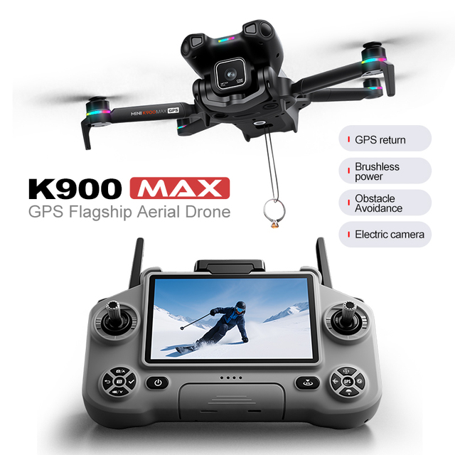 K900 MAX Foldable Mini 4K Dual Camera Wifi Optical Flow Altitude Hold Obstacle Avoidance Gesture Kids RC Drone for Beginners