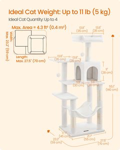 StarMonn Tiragraffi per Gatti in Truciolato, Torre per Gatti, Cuccia Multi-Livello con <span class=keywords><strong>4</strong></span> Tiragraffi, Amaca per Gatti - Product Image 5