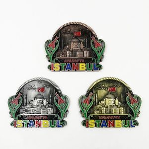Aimants de réfrigérateur créatifs Souvenirs de voyage en <span class=keywords><strong>Turquie</strong></span> Artisanat en métal personnalisé Aimants de réfrigérateur 3D <span class=keywords><strong>ISTANBUL</strong></span> - Product Image 1