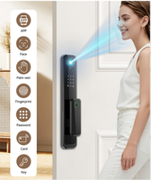 Cerradura Inteligente Tuya con Reconocimiento Facial 3D, Huella Dactilar, Contraseña, Tarjeta, Llave, Control Remoto Móvil por Wi-Fi, para Puertas de Madera y Metal