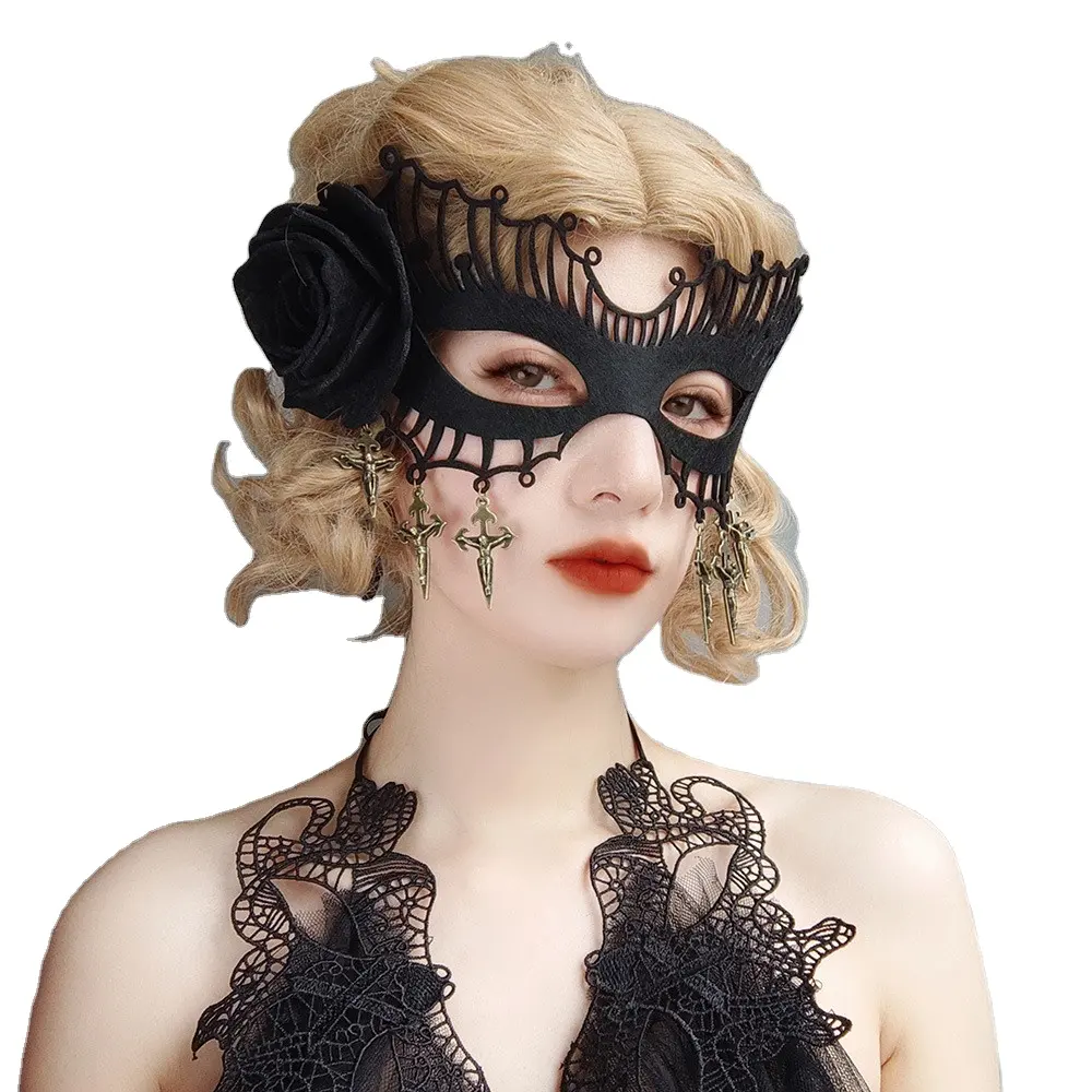 Halloween Ghost Party Mask Festival Prom Gastgeber Sängerin Lady Half Face Mask