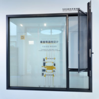Ventana de Aluminio con Rotura de Puente Térmico, Estilo Abatible y Giratorio, Insonorizada, con Doble Acristalamiento, para Viviendas Residenciales Modernas