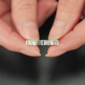 Anillos de Eternidad con Diamantes Cultivados en Laboratorio con Corte Baguette HPHT, Joyería de Moda Goldleaf, Anillos de Boda con Diamantes de Laboratorio PT950 VVS DE - Product Image 5