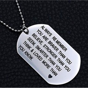Collana con Pendente 'Always <span class=keywords><strong>Remember</strong></span> <span class=keywords><strong>You</strong></span> Are Braver' per Donne e Uomini, Gioielli Semplici e alla Moda - Product Image 2