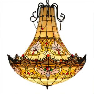 Lampe suspendue en verre Tiffany de 24 pouces, fabriquée à la main, élégante, style engineering, pour villa - Product Image 6