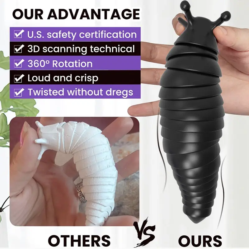 Çocuklar ve yetişkinler için lateks Squishy Fidget oyuncak parmak salyangoz Slug plastik sıkmak dekompresyon stres rahatlatıcı kutuda paketlenmiş