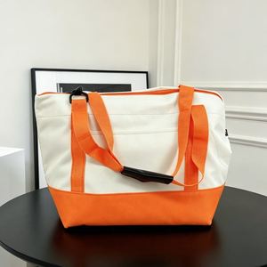 Striped Handle Cotton <b>Canvas</b> Tote Bag Custom Logo Large Capacity Reusable Shopping <b>Beach</b> Gift Handbag with Shoulder Strap - Product Image 6
