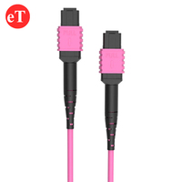 Kabel Serat Optik FTTH 12 Core OM4 MM Elite Tipe B MPO atau MTP MPO/MTP Trunk Cable Jumper Fiber Optic Patch Cord