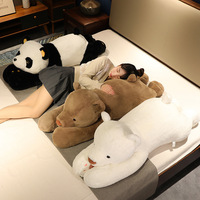 Oreiller long en peluche douce en forme de panda, adorable animal en peluche, coussin à câliner pour enfants et adultes, pour dormir, décorer le lit ou le canapé, cadeau