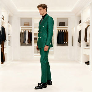 Nieuwste <span class=keywords><strong>Design</strong></span> Luxe Custom Heren Wollen Pak Slim Fit Jas Mannen Pakken Voor Zakelijke Evenementen - Product Image 2