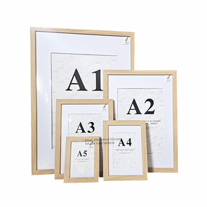Cadre de décoration nordique 3d en chêne clair pour la maison, cadre photo en bois mat, avec fente de fente, A0 A1 A2 A3 A4 A5 A6 - Product Image 2