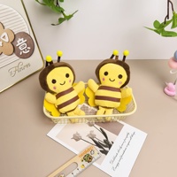 Porte-clés Abeille Mignonne en Peluche, Jouet Abeille Doux en Peluche pour Sac et Porte-clés, Cadeau de Mariage, Prix d'Usine en Gros, Faible MOQ