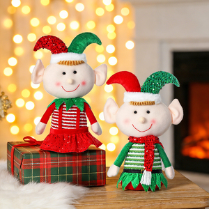 Wholesale Animated Modern <b>Christmas</b> <b>Elf</b> Doll Ornaments Retractable Standing for Home Office Window <b>Decoration</b> - Product Image 3
