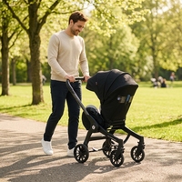 Système de poussette de voyage 4-en-1 en alliage d'aluminium, portable, compact et pliable