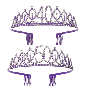 Corona di Compleanno Scintillante con Strass, Fatta a Mano, con Diamanti, Fascia per Capelli, Cintura, Decorazione per Cerimonia, Matrimonio, Festa - Product Image 4