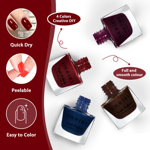 Kit de Esmalte de Uñas FOUR LILY Multicolor para Otoño Invierno, Color Vino Blanco, Material de Resina, Lámpara LED, Estilo Francés, <span class=keywords><strong>Manicura</strong></span> <span class=keywords><strong>Francesa</strong></span> - Product Image 3