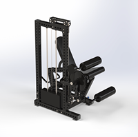 Machine de musculation commerciale robuste à charges guidées, trois fonctions : extension et flexion des jambes assises, pour les ischio-jambiers