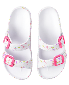 Nouvelles ballerines plates d'été pour femmes à bout rond, en maille brodée florale, avec détails métalliques, respirantes et antidérapantes, à enfiler - Product Image 1