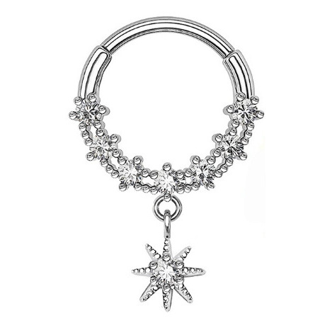 Pendentif ruban couleur acier