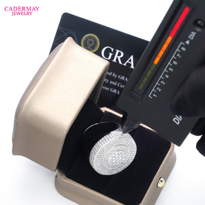 Cadermay Men's Moissanite <b>Ring</b> <b>925</b> Sterling <b>Silver</b> White Gold Plated Round Micro Pave Everyday Wear Jewelry - Product Image 4