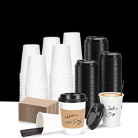Gobelets à café à double paroi en papier kraft, imperméables, durables, écologiques, à paroi ondulée, jetables, avec couvercles personnalisés