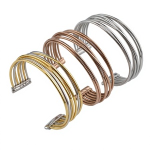 Bracelet unisexe ajustable en acier inoxydable plaqué argent, design géométrique personnalisé, creux, longueur 22 cm, style vintage et tendance - Product Image 4