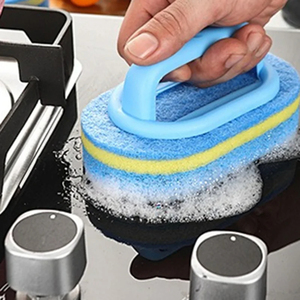 Wholesale Cleaning Brush With Handle <b>Sponge</b> Wiping Kitchen Pot Washing Toilet Ceramic Tool - Product Image 1