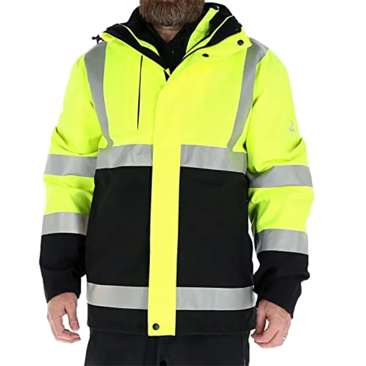 Best selling Industrial Two Pieces Reflective long sleeve high visibility reflective jacket work clothes for men