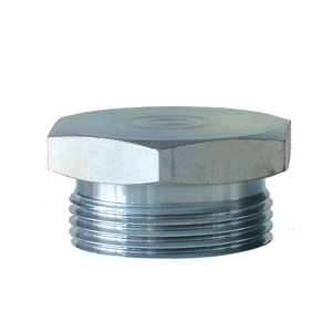 Carbon Steel Threaded Plug 1 In <b>Hex</b> External Male Metric Oil Pipe Fitting Zinc Plated Hydraulic Connector - Product Image 1