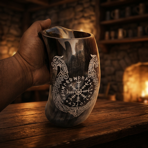 Natural Ox Horn Mug Viking Drinking Horn Polished <b>Beer</b> Tankard Mug Pub Barware Wholesale Hand Carved Viking Style Drinking MUG - Product Image 1