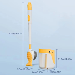 Brosse WC Squirt Whale, brosse de nettoyage à 360 degrés avec tête en silicone, design avec trou de suspension, brosse WC murale - Product Image 6