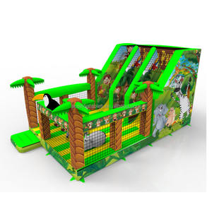 Château gonflable commercial, <span class=keywords><strong>jeu</strong></span> <span class=keywords><strong>de</strong></span> course amusant, course d'obstacles avec toboggan, combo <span class=keywords><strong>jungle</strong></span>, thème animal, terrain <span class=keywords><strong>de</strong></span> <span class=keywords><strong>jeu</strong></span> gonflable - Product Image 1