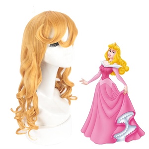 Peluca de Cabello de <span class=keywords><strong>Bella</strong></span> <span class=keywords><strong>Durmiente</strong></span> al por Mayor, 60 cm de Largo, Ondulada, Rubia, Princesa <span class=keywords><strong>Aurora</strong></span>, Peluca Sintética para Disfraces de Anime y Cosplay - Product Image 2