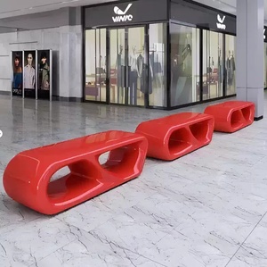 Banco de Fibra de Vidrio con Diseño de Guijarros Orgánicos, Estilo Moderno y Minimalista, para Exteriores, Villas, Centros Comerciales, Parques y Plazas - Product Image 1