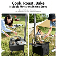 Poêle à bois portable en acier inoxydable, léger, pour pique-nique en plein air et chauffage BBQ