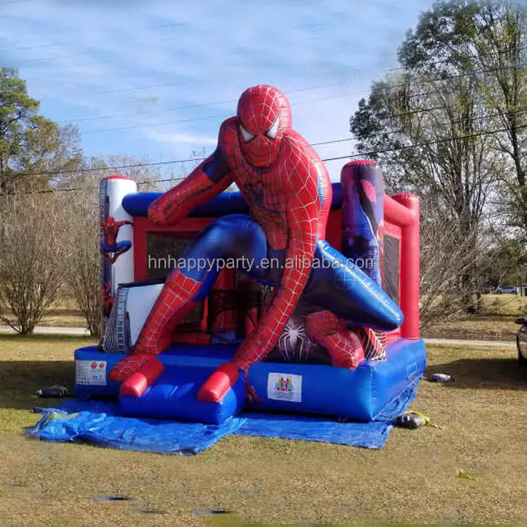 Small Custom Spiderman Inflatable Bouncy Castles Outdoor Commercial Jumping Bounce House Inflatable Bouncer for Kids and Adult