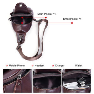 Bolso de Hombro de Cuero Genuino Andong para Hombre, Bolsos Cruzados, Bolsa de Pecho Casual Masculina, Bolso Multifuncional para Exteriores - Product Image 6
