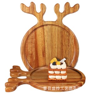 Plateau de service en bois en forme de renne pour fruits, collations, bonbons, décoration de fête, assiette de petit-déjeuner à la maison - Product Image 1