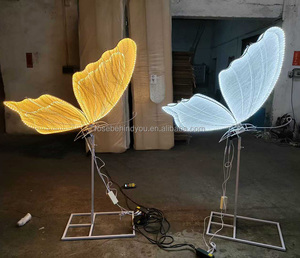 <span class=keywords><strong>Mariposas</strong></span> Decorativas con <span class=keywords><strong>Alas</strong></span> Móviles de Apertura y Cierre Automático, Luz LED Blanca Fría para Decoración de Eventos - Product Image 3